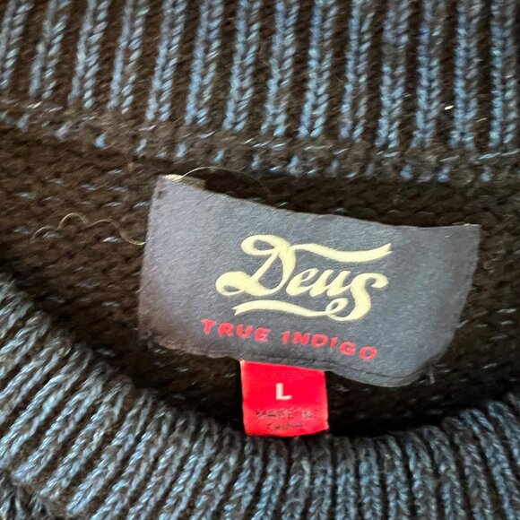 Deus Ex Machina - Indigo died knit sweater. Men's size L - Picture 3 of 4